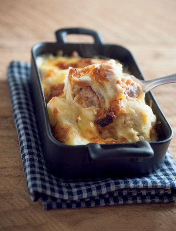 鶏モモ肉とジャガイモのゴロ~リみそグラタン