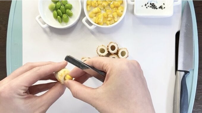 ちくわにコーン