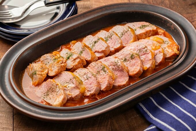 アメリカンポークのトマトチーズ煮込み風