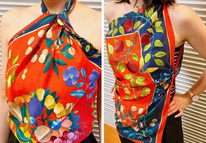 インナー代わりのスカーフ