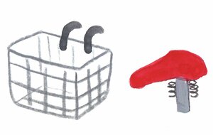 自転車のカゴやサドル