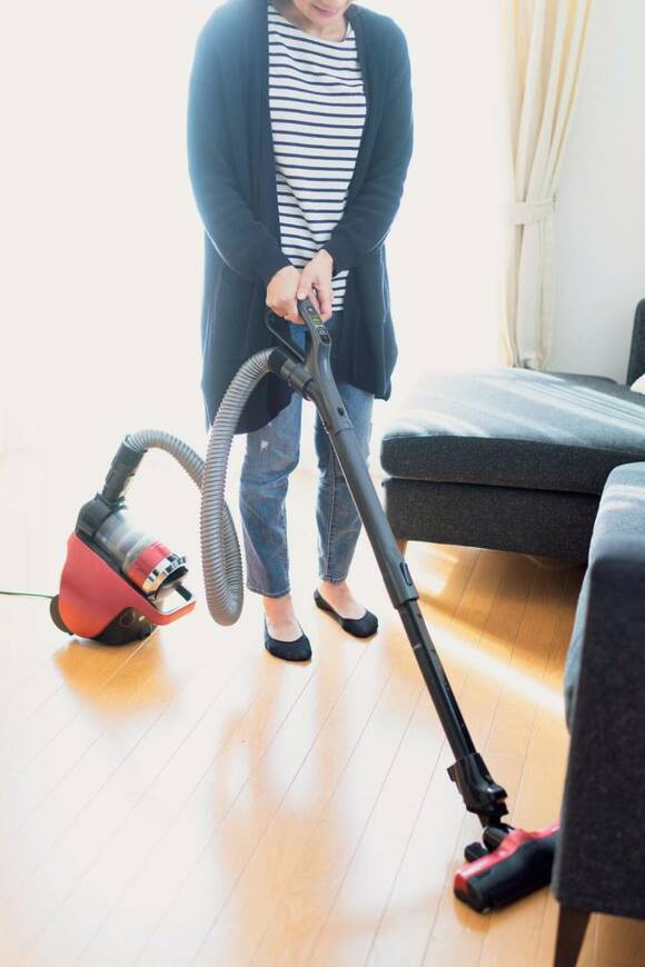 リビングの掃除の様子