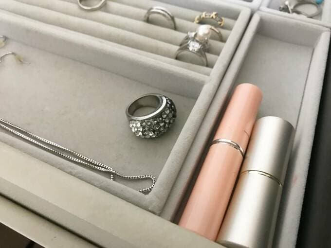 アクセサリーの収納の様子