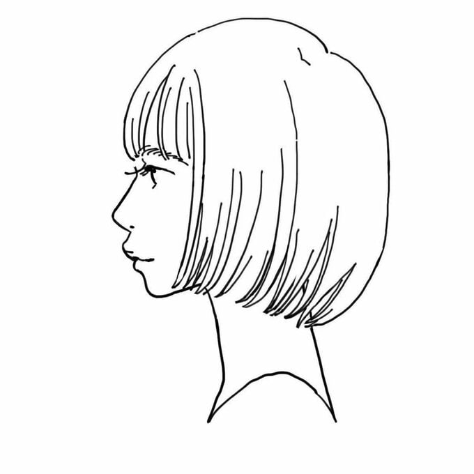 前上がりボブ