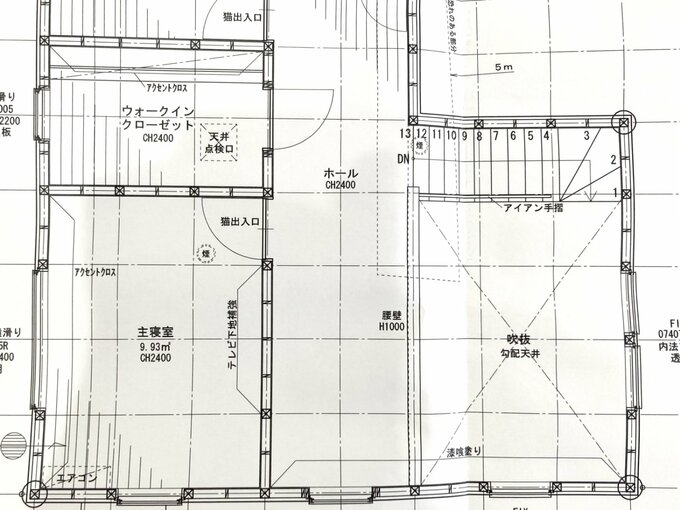 主寝室とウォークインクローゼットが隣接する間取り