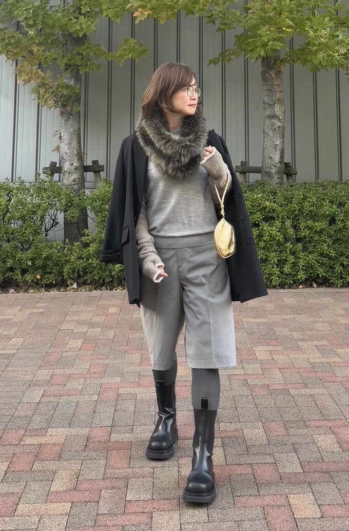 50代ユニクロニットコーデ