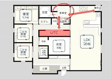 まとめ洗いがラクな間取り。0歩で室内干し＆5歩でクローゼットへ収納できる