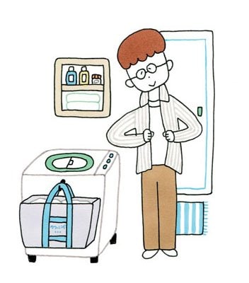 クリーニング用袋を洗濯機近くに設置