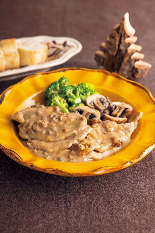 豚ロースとマッシュルームのポルチーニ焼き