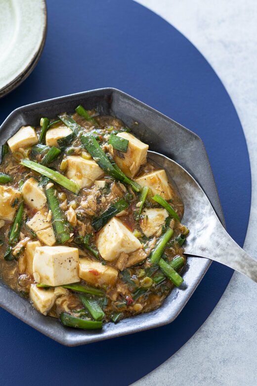 ツナにらマーボーどうふ