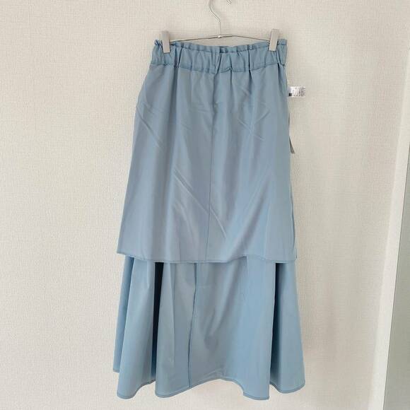 タックギャザーフレアロングスカート裏