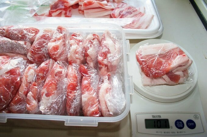 まとめ買いした肉