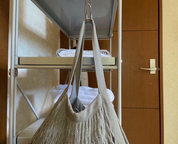 洗濯機近くの棚にかけておくのも便利!