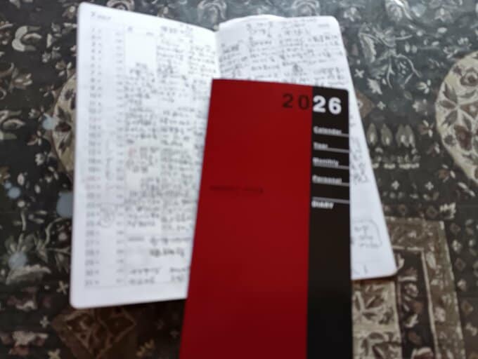 今年の手帳と来年の手帳