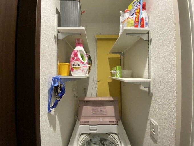 洗濯機の上のスペースの収納
