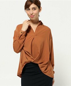 earth music&ecologyとろみシャツ テラコッタ