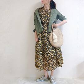 GUの花柄ワンピースを5通りに！2490円でこのかわいさ