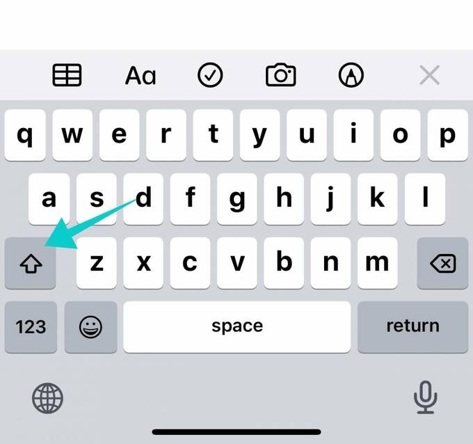 キーボード上向きの矢印
