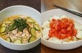 暑い日に食べたい「サバの冷や汁」と「鶏胸肉のトマトのあえもの」レシピ。夏バテ気味でも箸が進む