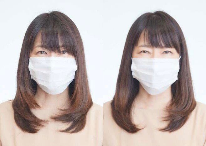 マスクをした女性比較