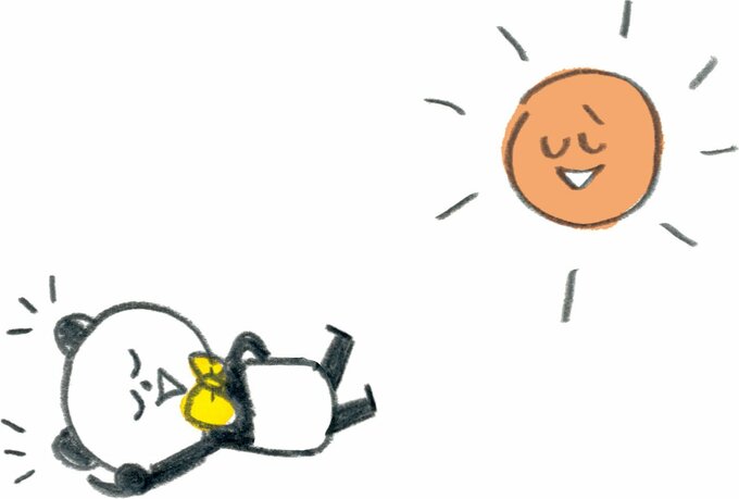 パンダ日光浴