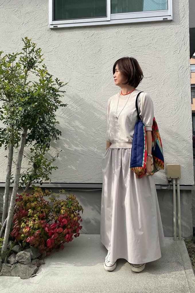 ユニクロのロングスカート着まわしコーデ3