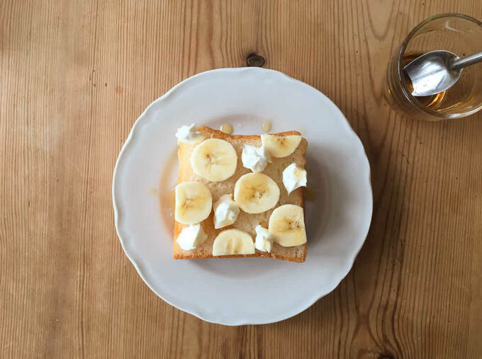 バナナのフルーツトースト
