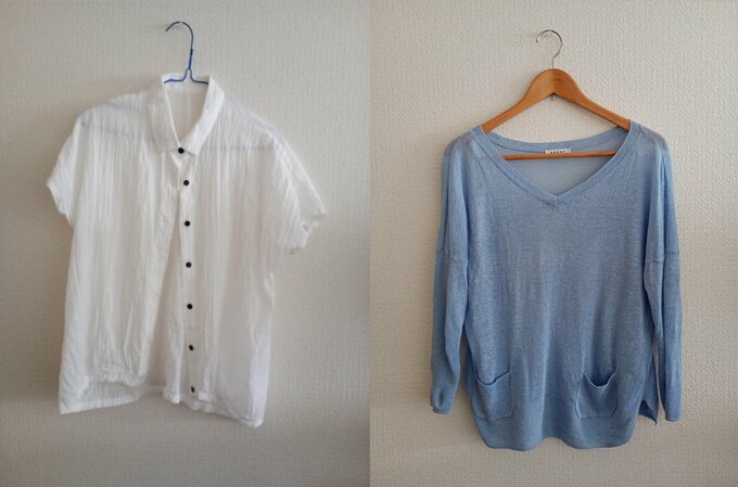 手持ちの夏服の写真例