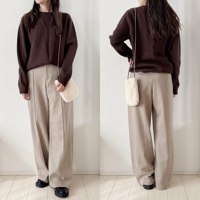 ユニクロ　ブラッシュドジャージーワイドパンツ