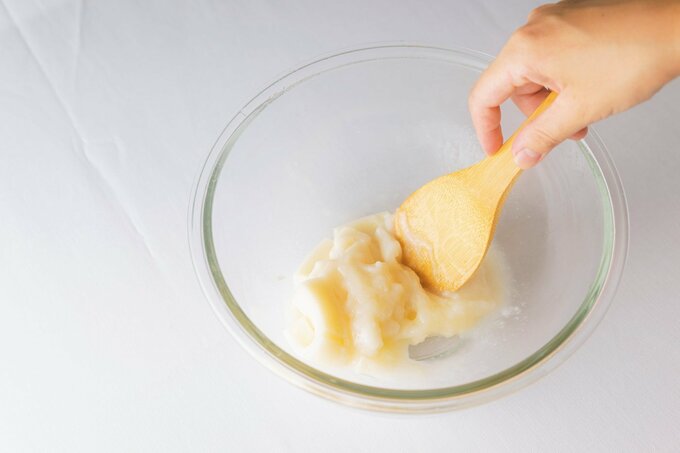 ナッツミルクバターもちの調理過程