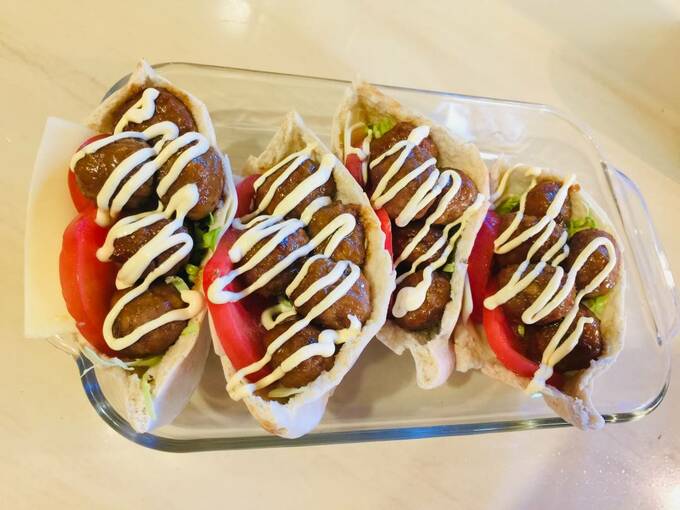 なんちゃってミートボールケバブサンド