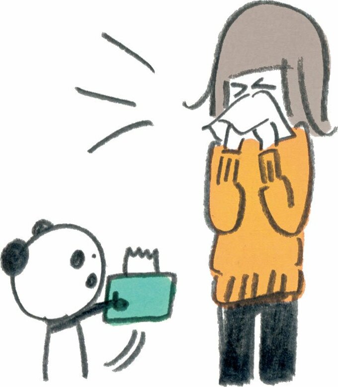 イラストくしゃみティッシュ