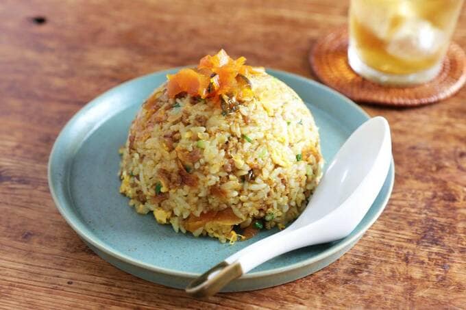 福神漬けも入ったカレーチャーハン