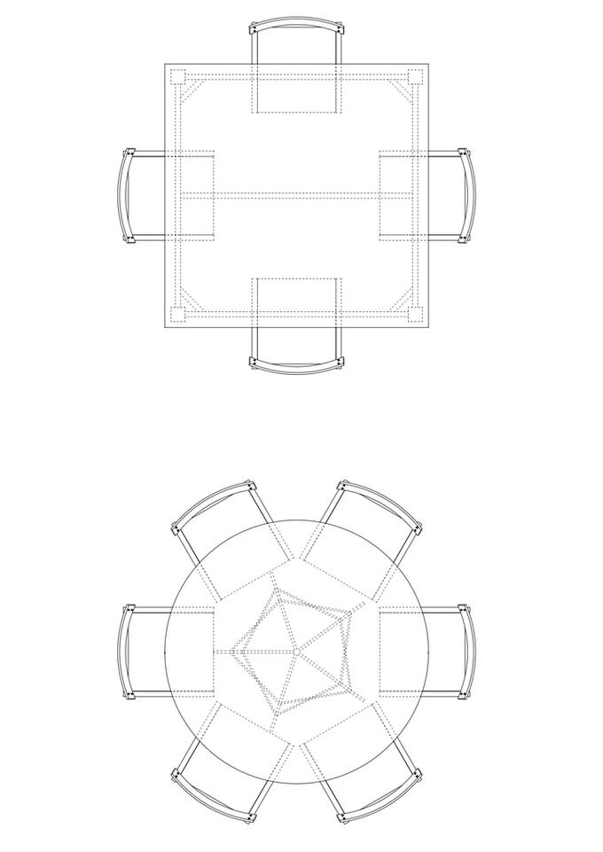 正方形のテーブルと丸テーブルの比較