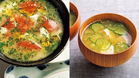 笠原将弘さん流「トマトの冷や汁」「キュウリと豆腐のみそ汁」レシピ。暑い日の栄養補給にぴったり