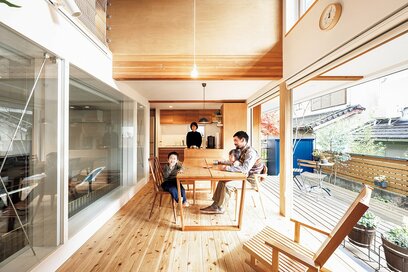 収納プランが見事な家。音楽室とウッドデッキがあって毎日楽しい