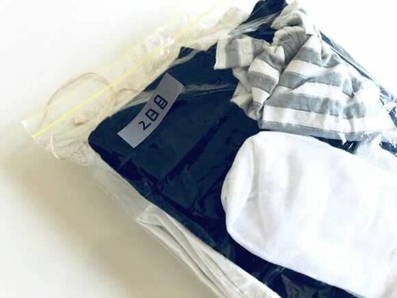 着替えはアイテム別でなく、1日単位でセットする