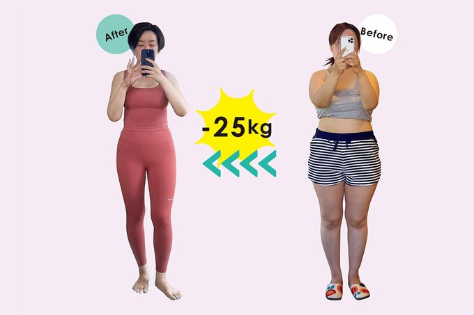 ダイエット前と後の女性比較