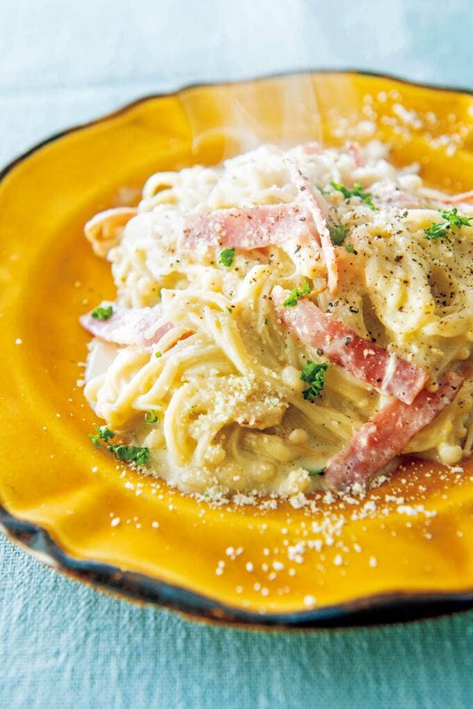 エノキのカルボナーラ