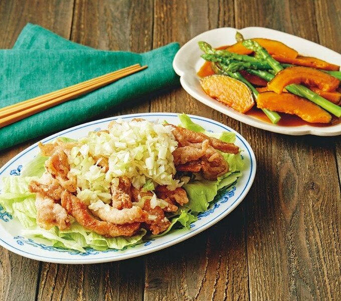 カリカリポークのネギ塩ダレかけ