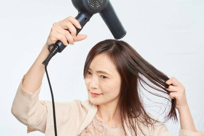 上からドライヤー