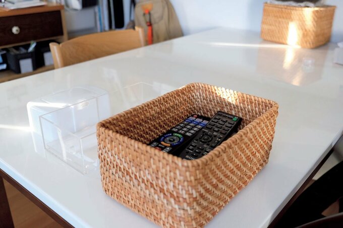 バスケットにリモコン