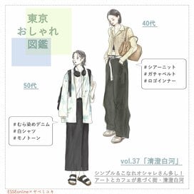 40代50代が「あか抜ける」コーデ2つ。透け感とモノトーンが春の気分