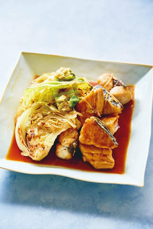 こんがりキャベツとサワラの焼きびたし