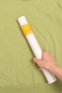 ラップの芯+輪ゴムでこする