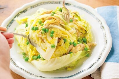 キャベツ1／2個をレンチン！カレー風味の豚肉のミルフィーユ蒸し