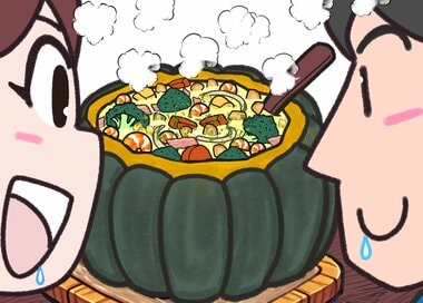 寒くなったらほっこりカボチャ料理。どこが違う？5つ見つけたらエラい＜間違い探し＞