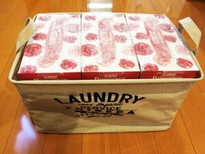 ダイソーのボックス収納とニトリのバスケット収納を使い分け