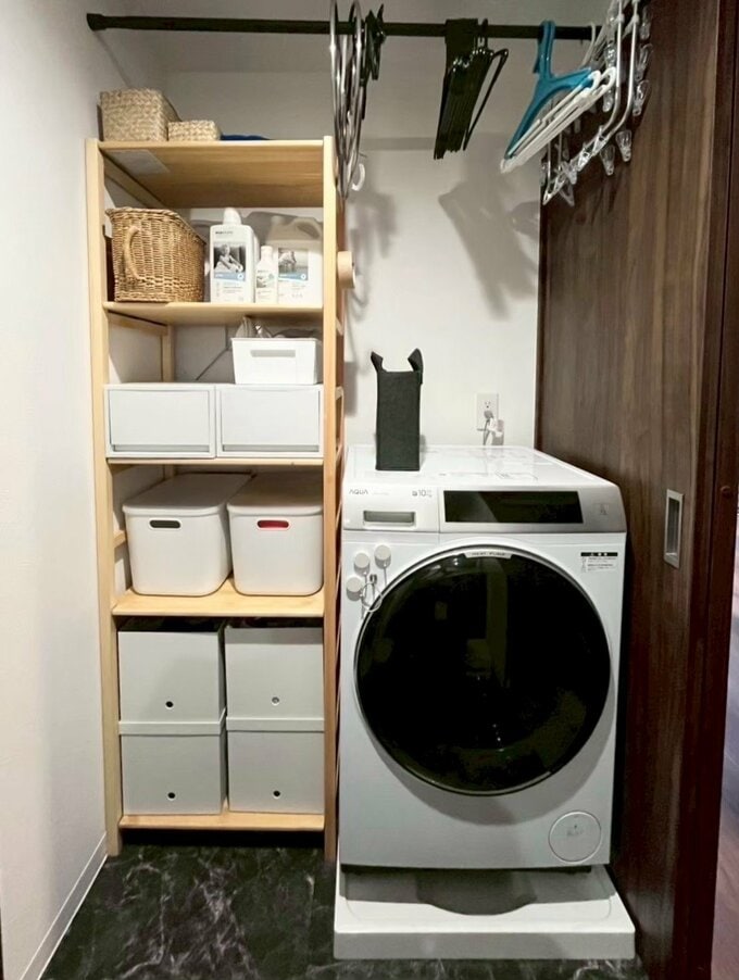 家族の身長に合わせた収納を