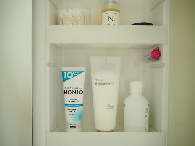 洗顔フォームを収納している写真